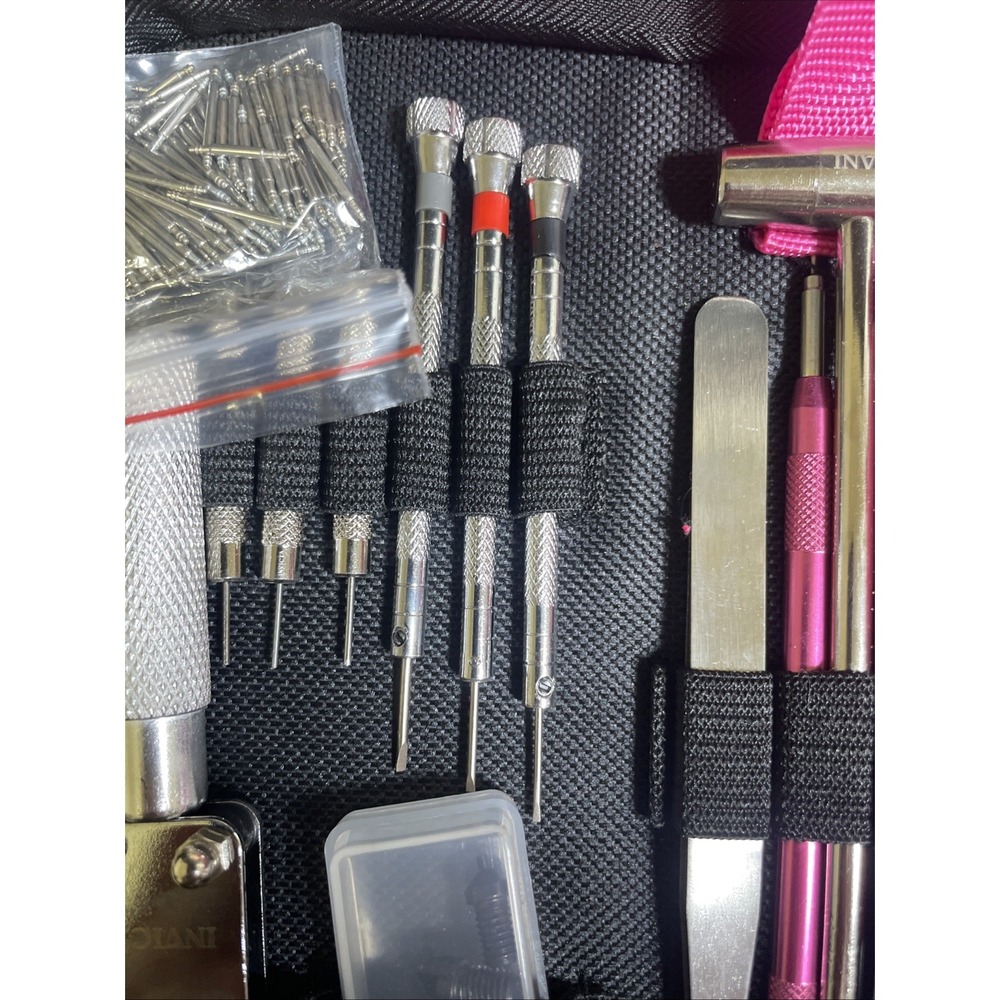 Invicta ITK-008 Watch Travel Repair Kit Tool Set Pink/White New In Box - Picture 3 of 11